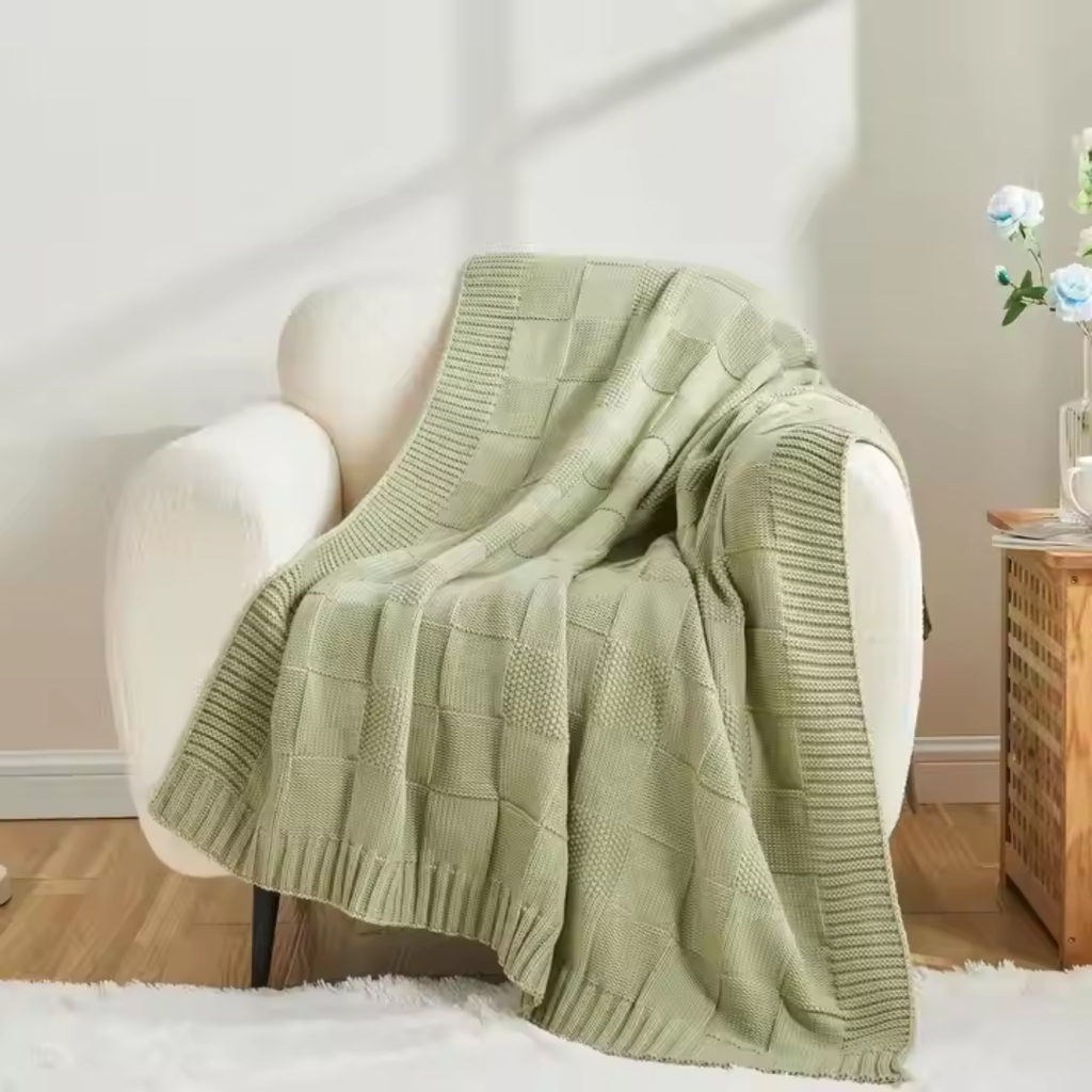 Checkered Knit Blanket